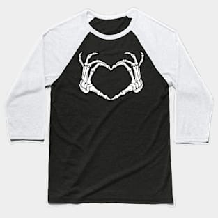 Skeleton Bones Hands Heart Baseball T-Shirt